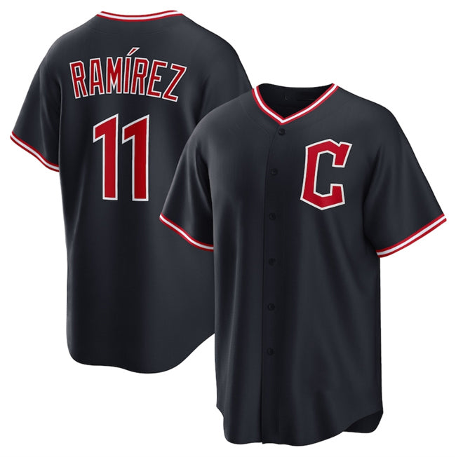 Cleveland Guardians #11 Jos¨¦ Ram¨ªrez Navy HOLBERT 2025 Alternate Limited Stitched Jersey