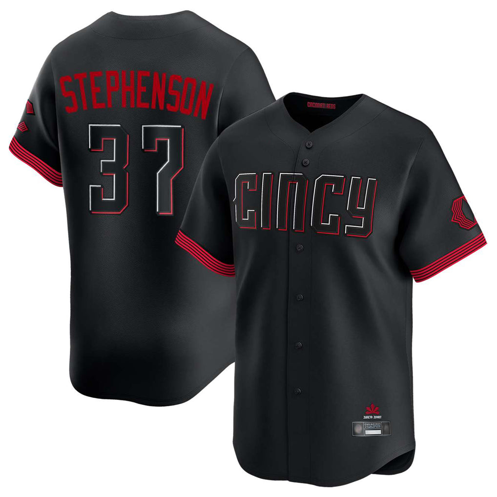 Cincinnati Reds #37 Tyler Stephenson Player Black HOLBERT City Connect Home Limited Stitched Jerseys