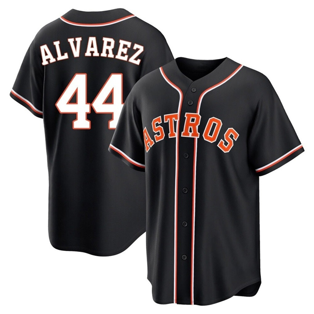 Houston Astros #44 Yordan Alvarez Player Black HOLBERT Fashion Out Home Game Stitched Jerseys