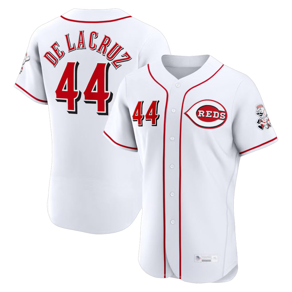 Cincinnati Reds #44 Elly De La Cruz Player White HOLBERT Limited Elite Home Stitched Jerseys