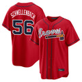 Atlanta Braves #56 Spencer Schwellenbach Player Red HOLBERT Home Game Stitched Jerseys