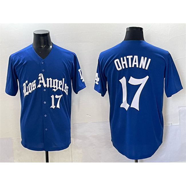 Los Angeles Dodgers #17 Shohei Ohtani Blue HOLBERT 2025 LA Gothic Style With Fernando Patch Vapor Premier Limited Stitched Jersey