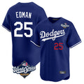 Los Angeles Dodgers #25 Tommy Edman Player Royal HOLBERT World Series Limited Home Stitched Jerseys