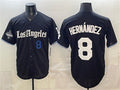 Los Angeles Dodgers #8 Enrique Hernandez Black HOLBERT 2025 World Series Champions Patch 'Gothic Edition' Vapor Premier Limited Stitched Jersey