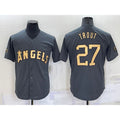 Los Angeles Angels #27 Mike Trout Grey HOLBERT 2022 All Star Stitched Cool Base Jersey