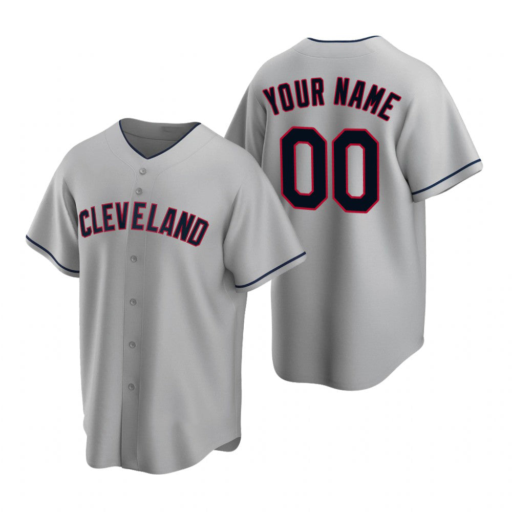 Custom Cleveland Indians Gray HOLBERT 2020 Stitched Cool Base Road Jersey