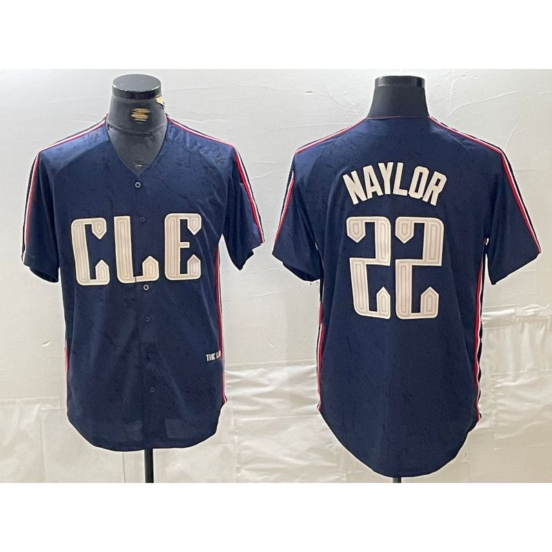 Cleveland Guardians #22 Josh Naylor Navy HOLBERT 2024 City Connect Limited Stitched Jersey