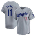 Los Angeles Dodgers #11 Roki Sasaki Player Gray HOLBERT Limited Home Stitched Jerseys