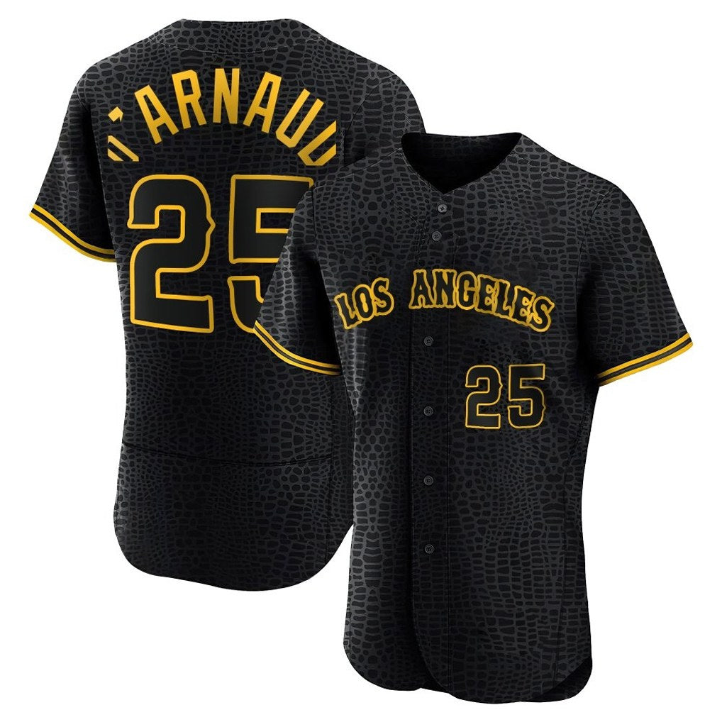 Los Angeles Angels #25 Travis d'Arnaud Player Black HOLBERT Snake Skin City Limited Elite Home Stitched Jerseys