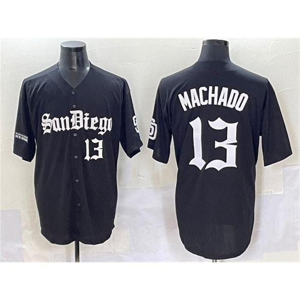 San Diego Padres #13 Manny Machado Black HOLBERT Gothic Edition Vapor Limited Stitched Jersey