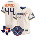 Houston Astros #44 Yordan Alvarez Player Cream HOLBERT City Connect Texas Patch Vapor Premier Limited Home Stitched Jerseys