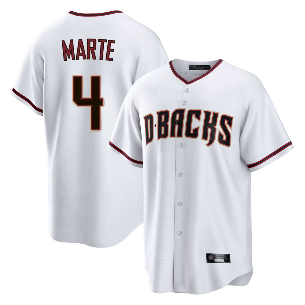 Arizona Diamondbacks #4 Ketel Marte Player White HOLBERT Home Game Stitched Jerseys