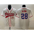 Atlanta Braves #28 Matt Olson White HOLBERT Cool Base With Patch Stitched Jersey