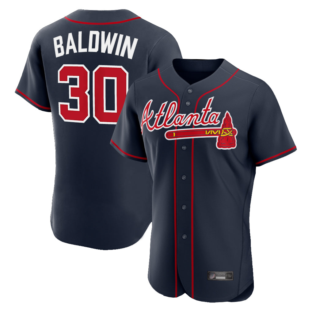 Atlanta Braves #30 Drake Baldwin Player Navy HOLBERT Limited Elite Home Game Stitched Jerseys