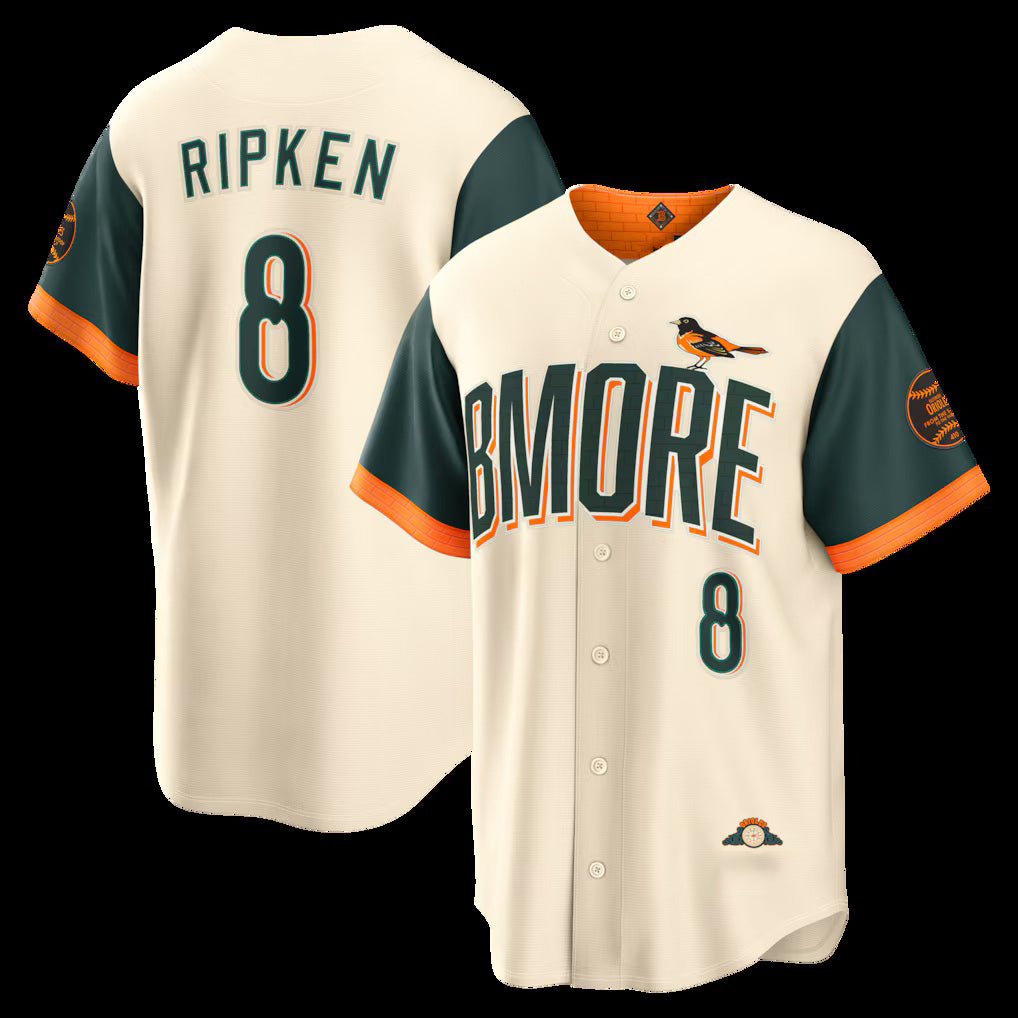 Baltimore Orioles #8 Cal Ripken Jr. Natural HOLBERT 2026 City Connect Stadium Jersey