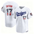 Los Angeles Dodgers #17 Shohei Ohtani White HOLBERT USA 250 Fourth of July Limited Stitched Jersey