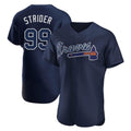 Atlanta Braves #99 Spencer Strider Player Navy HOLBERT Alternate Limited Elite Home Game Stitched Jerseys