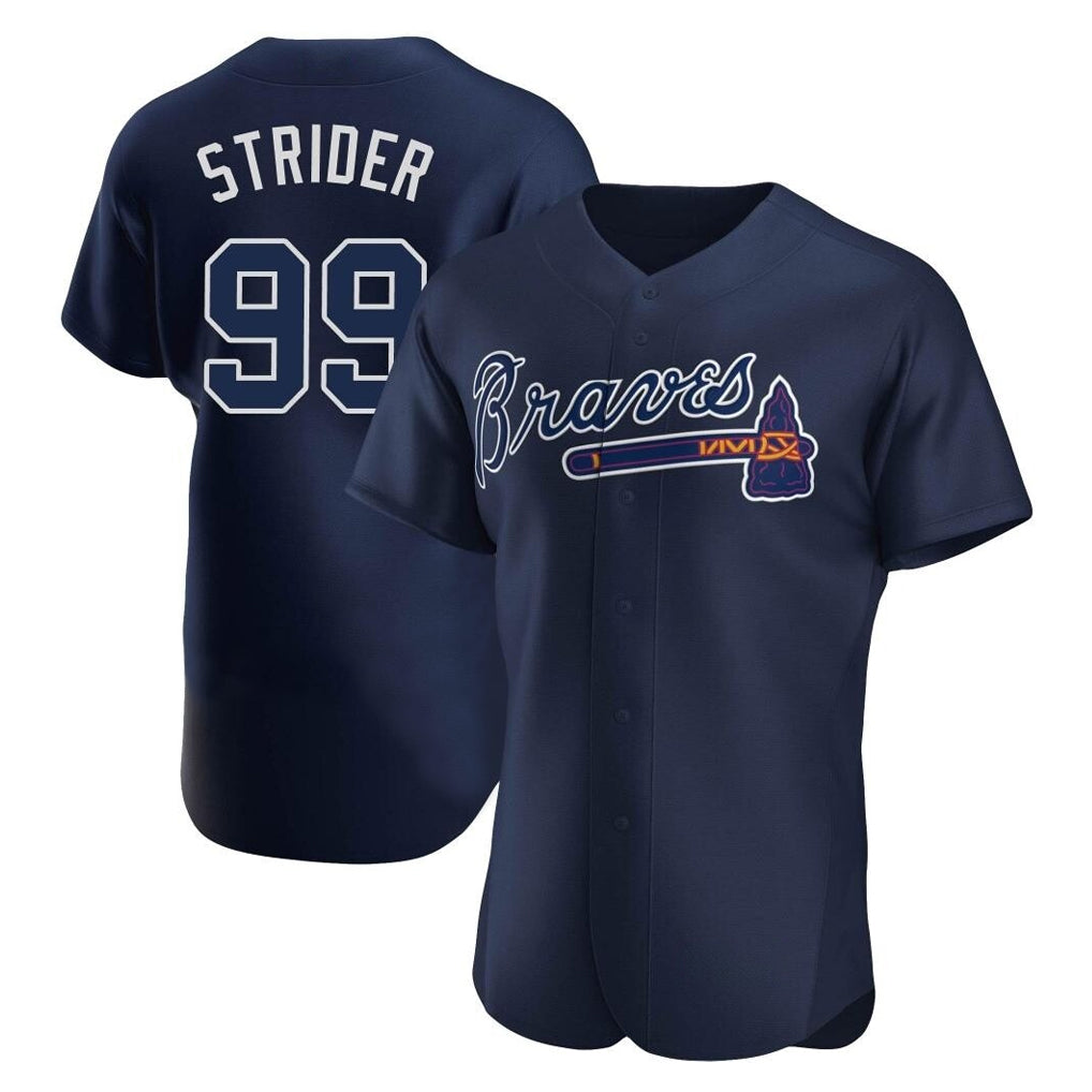 Atlanta Braves #99 Spencer Strider Player Navy HOLBERT Alternate Limited Elite Home Game Stitched Jerseys