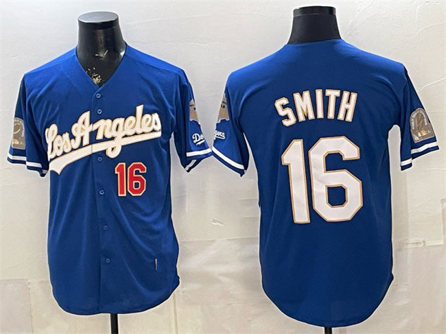 Los Angeles Dodgers #16 Will Smith Royal HOLBERT 2026 Gold Collection 9x & B2B Champs Patch Stitched Jersey