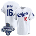 Los Angeles Dodgers #16 Will Smith White HOLBERT 2025 Champions Stitched Jersey
