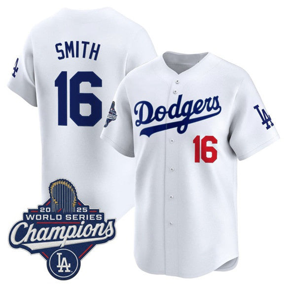 Los Angeles Dodgers #16 Will Smith White HOLBERT 2025 Champions Stitched Jersey