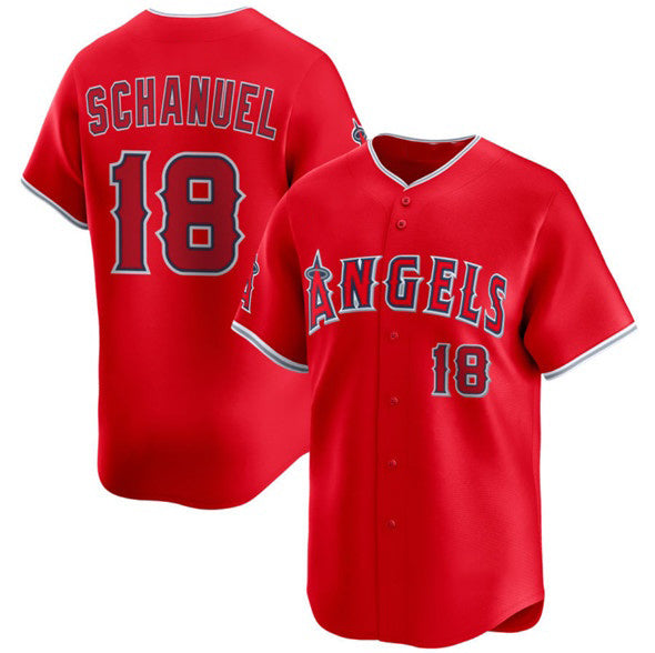 Los Angeles Angels #18 Nolan Schanuel Red HOLBERT 2 Alternate Limited Stitched Jersey