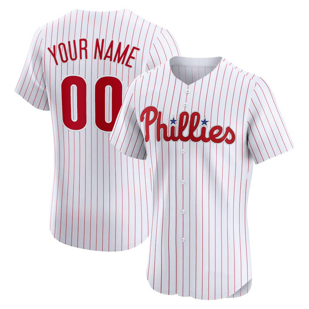 Custom Philadelphia Phillies White HOLBERT Home Elite Jersey