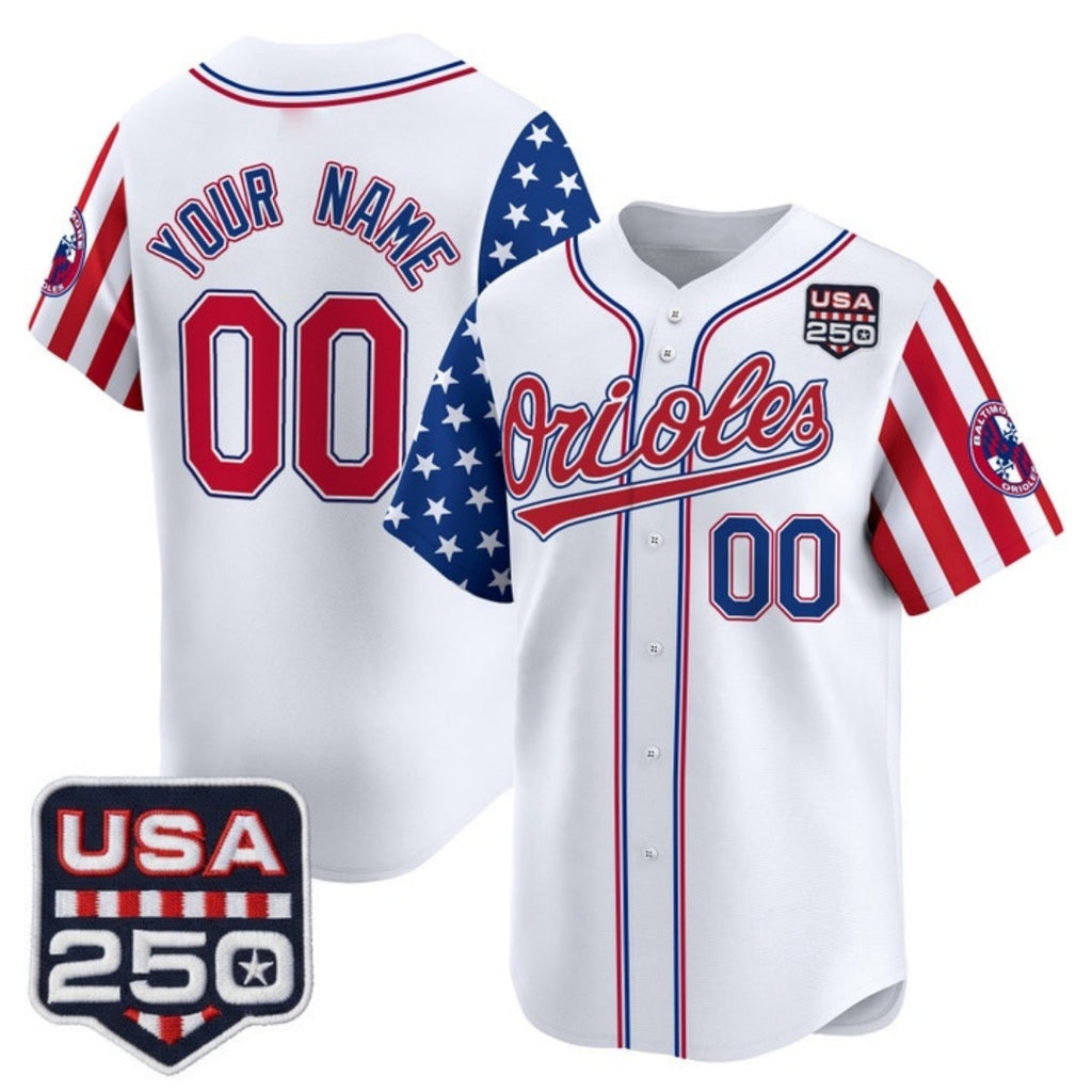 Custom Baltimore Orioles America 250 Edition Vapor Premier Limited White HOLBERT Stitched Jerseys