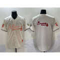 Atlanta Braves Team Big Logo Cream HOLBERT 2024 Atliens & Peach With Outkast Patch Vapor Limited Stitched Jersey