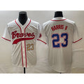 Atlanta Braves #23 Michael Harris II Number White HOLBERT Cool Base With Patch Stitched Jersey