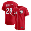 Cincinnati Reds #28 Eugenio Su¨¢rez Player Red HOLBERT Limited Elite Home Game Stitched Jerseys
