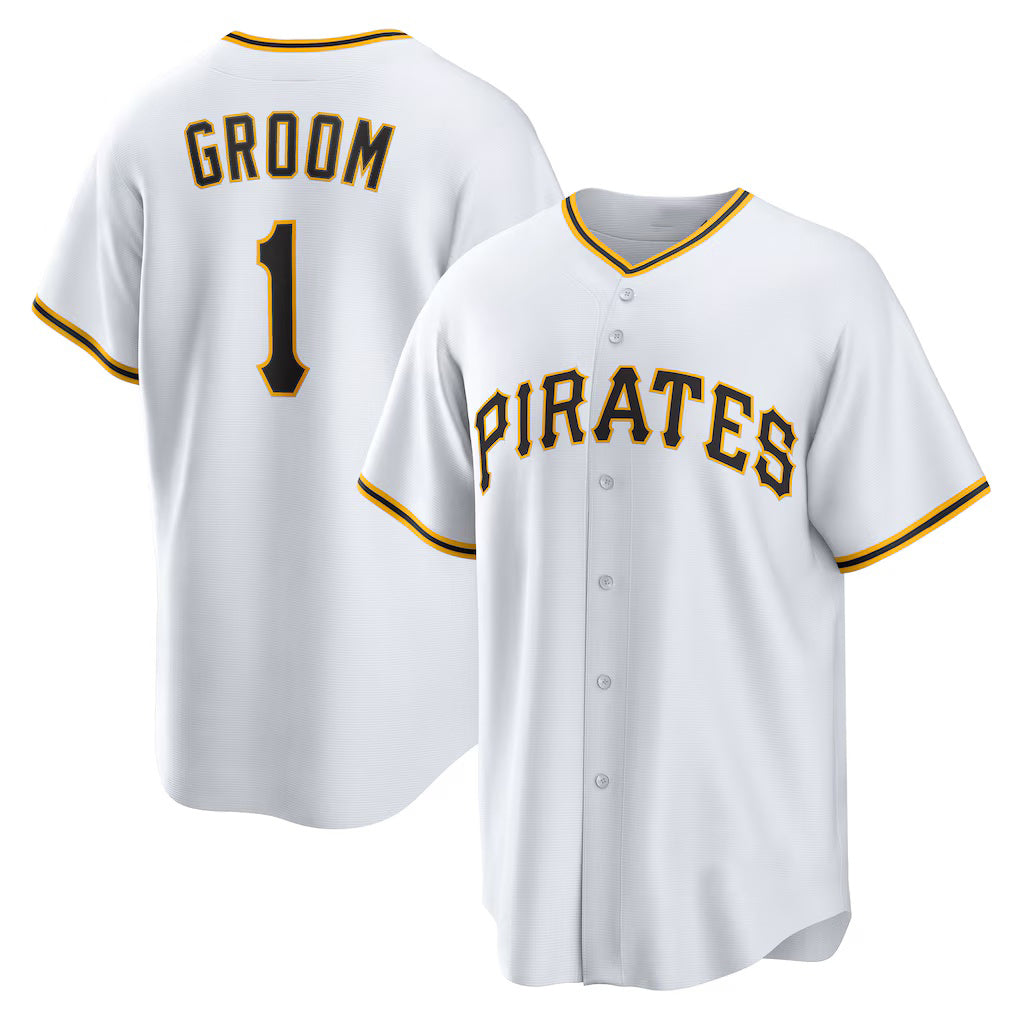 Pittsburgh Pirates #1 Groom Home White HOLBERT Replica Jersey
