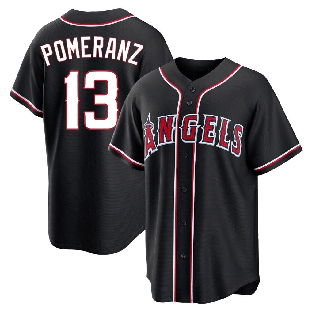 Los Angeles Angels #13 Drew Pomeranz Player Black HOLBERT Fashion Out Home Game Stitched Jerseys