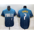 Philadelphia Phillies #7 Trea Turner Number Blue HOLBERT 2024 City Connect Limited Stitched Jersey 2