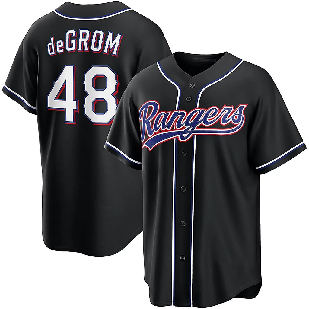 Texas Rangers #48 Jacob Degrom 2026 Black HOLBERT Out Fashion Jersey