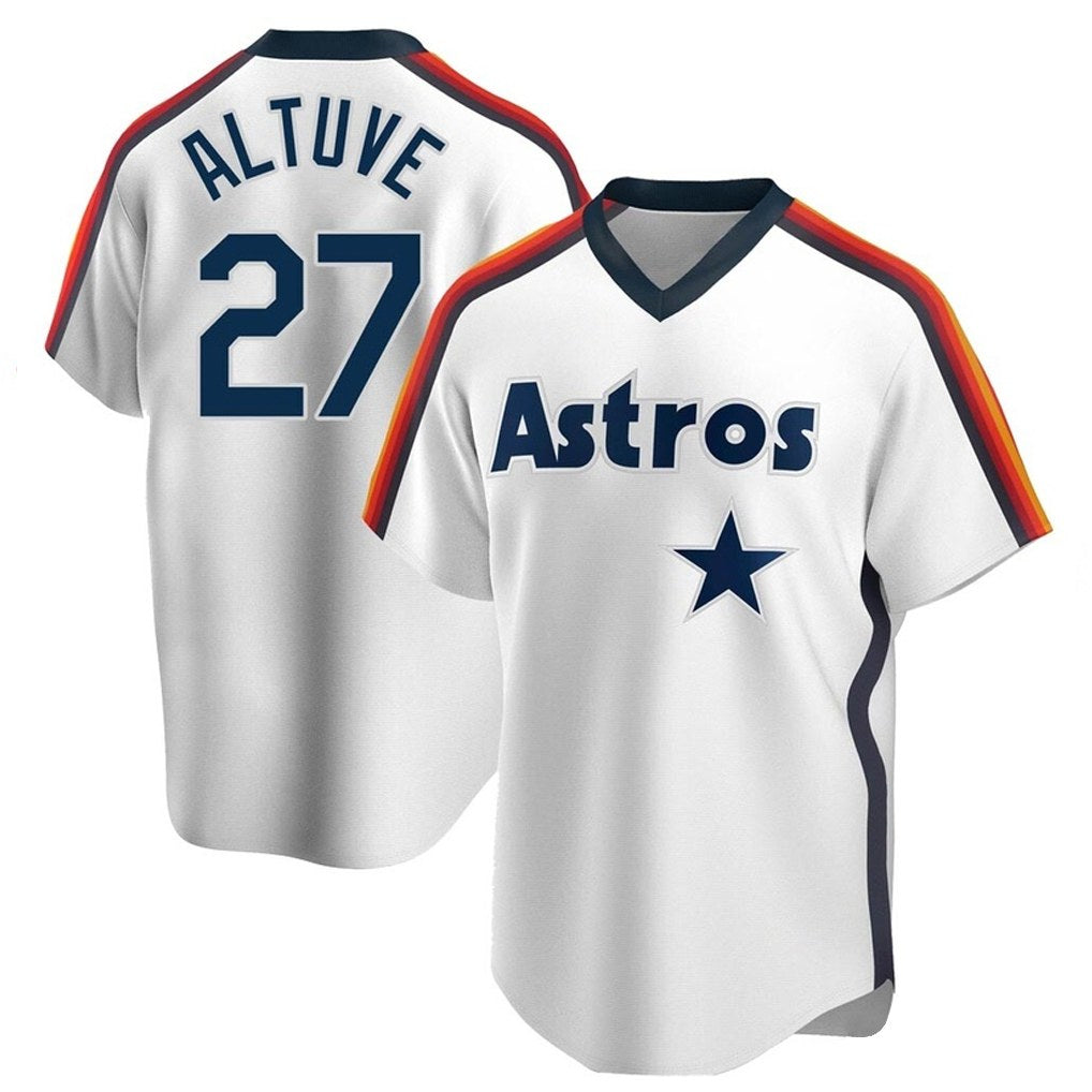 Houston Astros #27 Jose Altuve Player White HOLBERT Cooperstown Collection T-shirt Stitched Jerseys