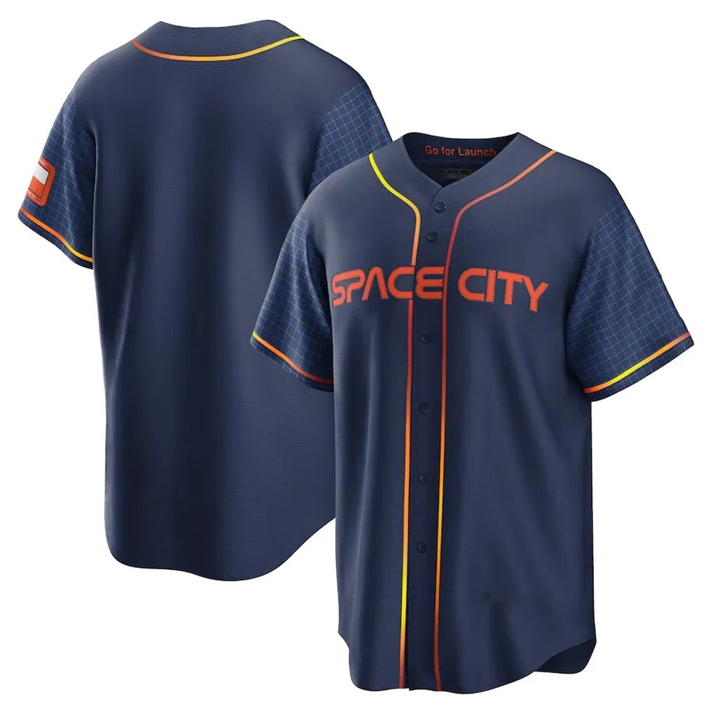 Houston Astros Blank Player Navy HOLBERT City Connect Home Game Stitched Jerseys