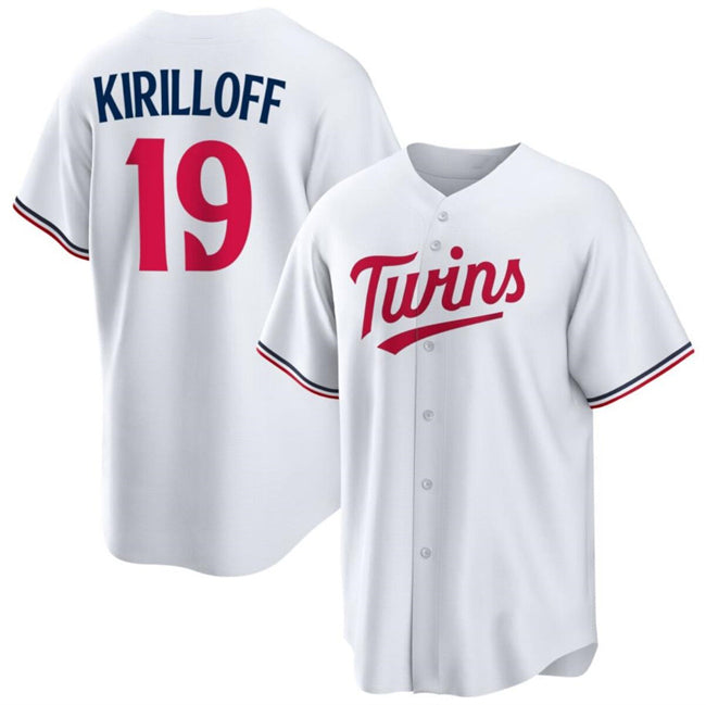 Minnesota Twins #19 Alex Kirilloff White HOLBERT Cool Base Stitched Jerseys