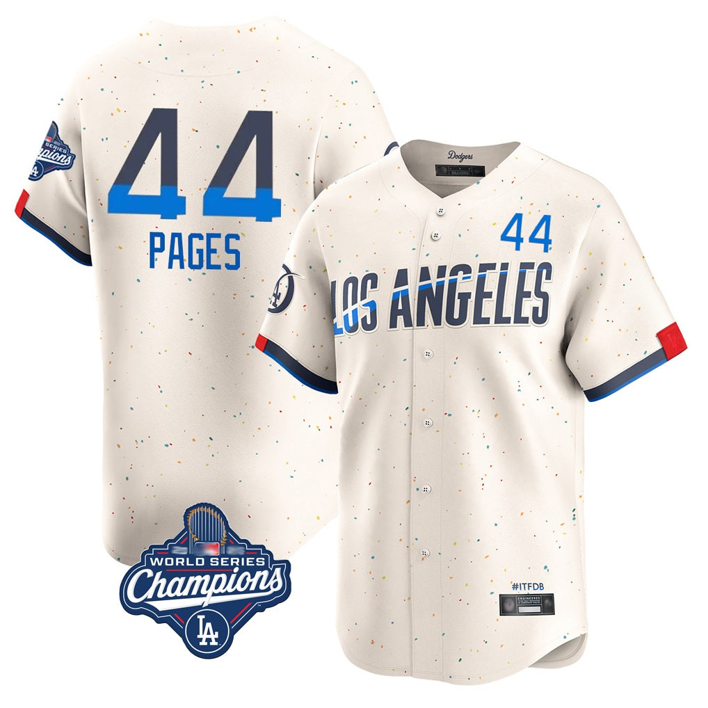 Los Angeles Dodgers #44 Andy Pages Player Cream HOLBERT World Series Meet City Connect Limited Home Stitched Jerseys
