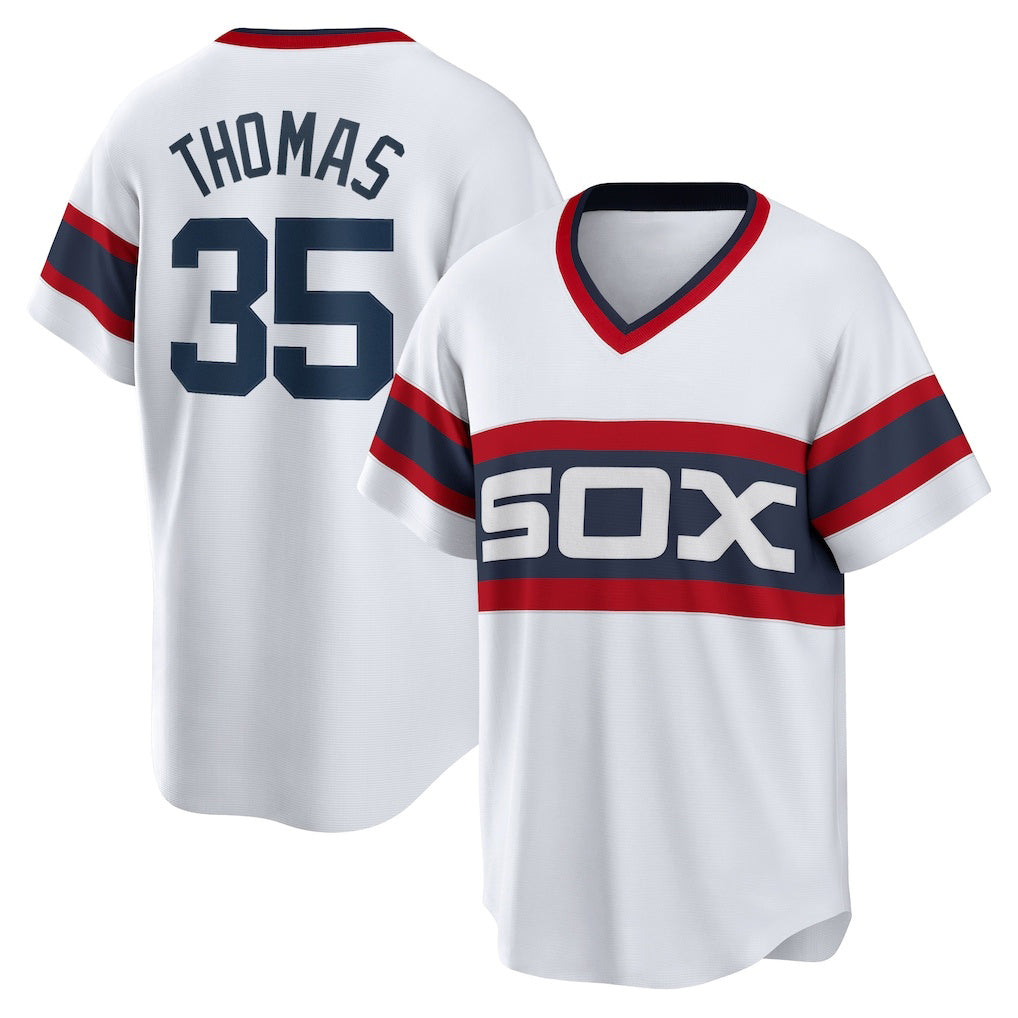 Chicago White Sox #35 Frank Thomas White HOLBERT Home Cooperstown Collection Player Jersey