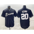 Atlanta Braves #20 Marcell Ozuna Black HOLBERT Cool Base Stitched Jersey