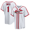 St. Louis Cardinals #1 Ozzie Smith White HOLBERT Home Cooperstown Collection Player Jersey
