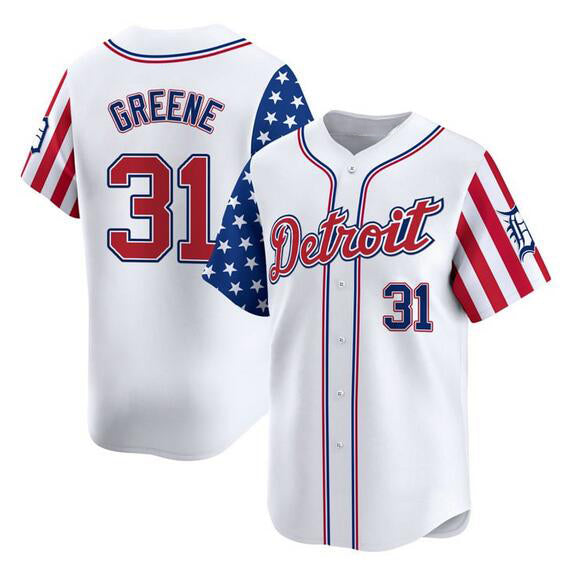Detroit Tigers #31 Riley Greene White HOLBERT 2025 Independence Day Vapor Premier Limited Stitched Jersey