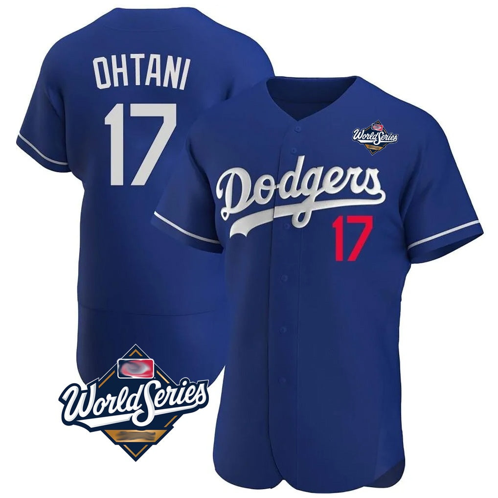 Los Angeles Dodgers #17 Shohei Ohtani Player Royal HOLBERT World Series Limited Elite Home Stitched Jerseys