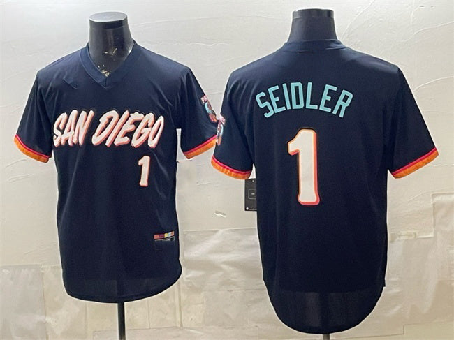 San Diego Padres #1 Peter Seidler Obsidian HOLBERT 2026 City Connect Stadium Stitched Jersey