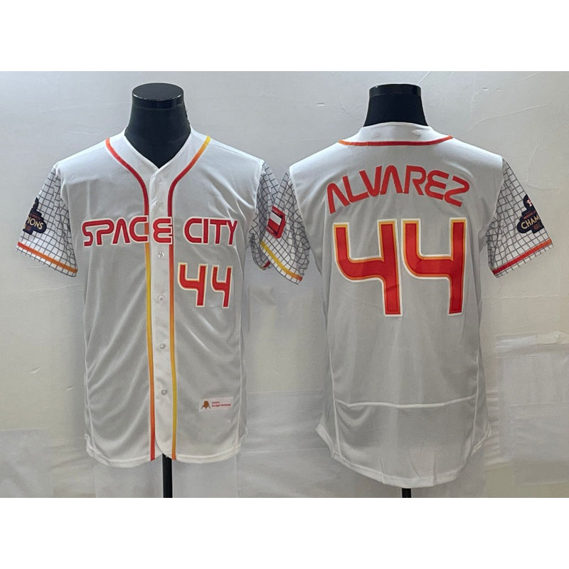 Houston Astros #44 Yordan Alvarez Number White HOLBERT 2023 City Connect Flex Base Stitched Jersey 2