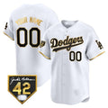 Custom Los Angeles Dodgers 2024 Jackie Robinson Patch Vapor Premier Limited Jersey ¨C White Gold HOLBERT