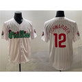 Philadelphia Phillies #12 Kyle Schwarber White HOLBERT Phanatic Cool Base Stitched Jersey