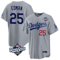 Los Angeles Dodgers #25 Tommy Edman Player Gray HOLBERT World Series Game Home Stitched Jerseys