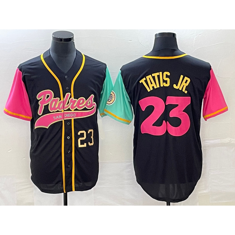 San Diego Padres #23 Fernando Tatis Jr Number Black HOLBERT NEW 2023 City Connect Cool Base Stitched Jersey